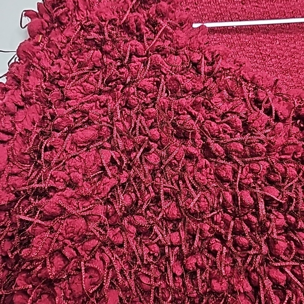 NWOT Zara burgundy red fuzzy popcorn warm sweater sz Small - Picture 5 of 7